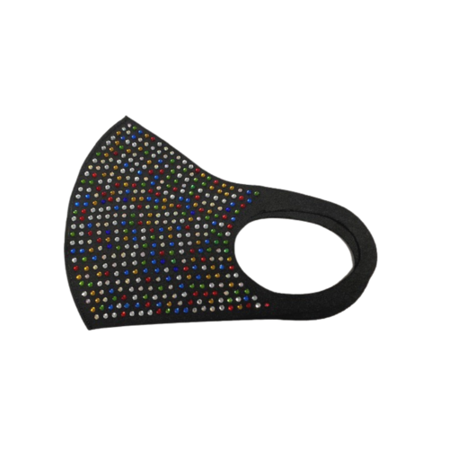 Diamante Adult Face Mask Kaleidoscope; Black