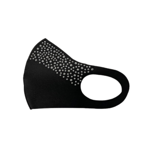 Diamante Adult Face Mask Luna; Black